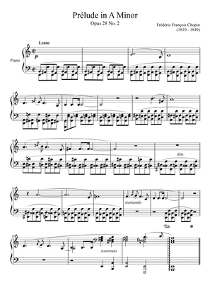 Prelude Opus 28, No. 2 in A Minor