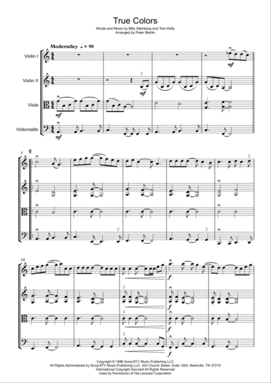 True Colors String Quartet scores gallery preview page 5