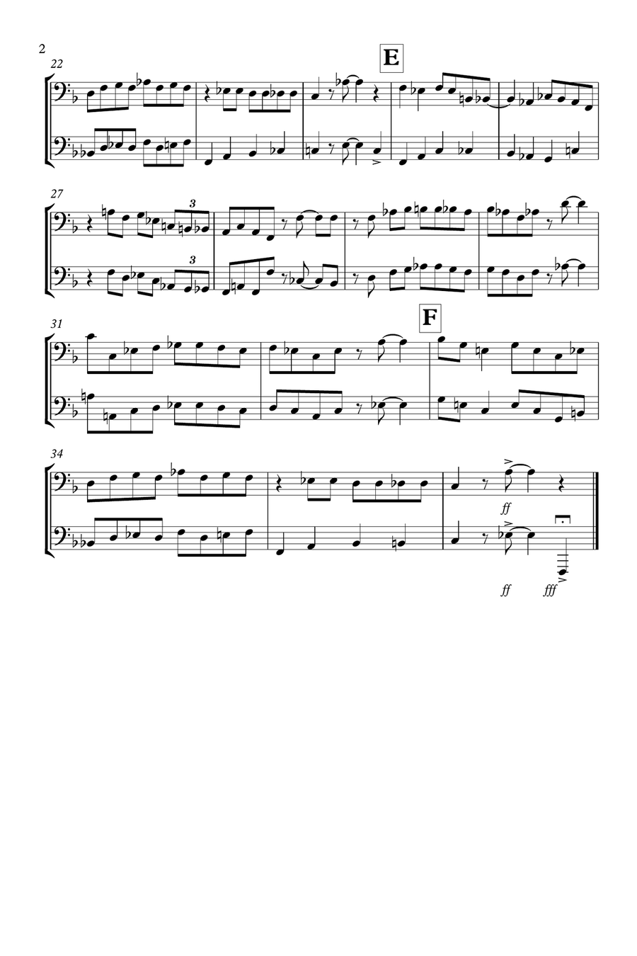 Blues Duet for Trombone and Tuba Brass Duet scores gallery preview page 2