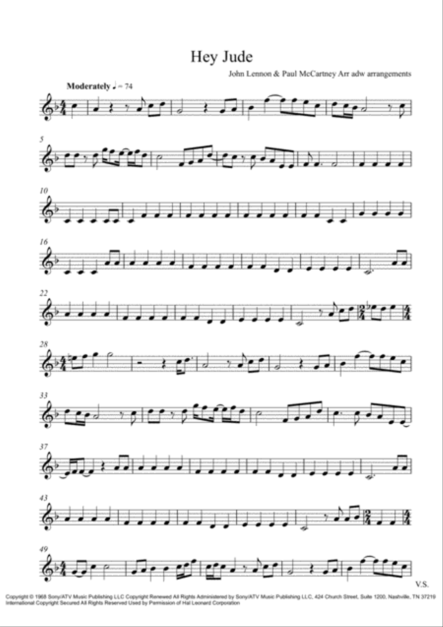 Hey Jude String Quartet scores gallery preview page 6