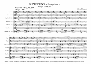 Septettin' (for Saxophone Septet or Saxophone Ensemble)