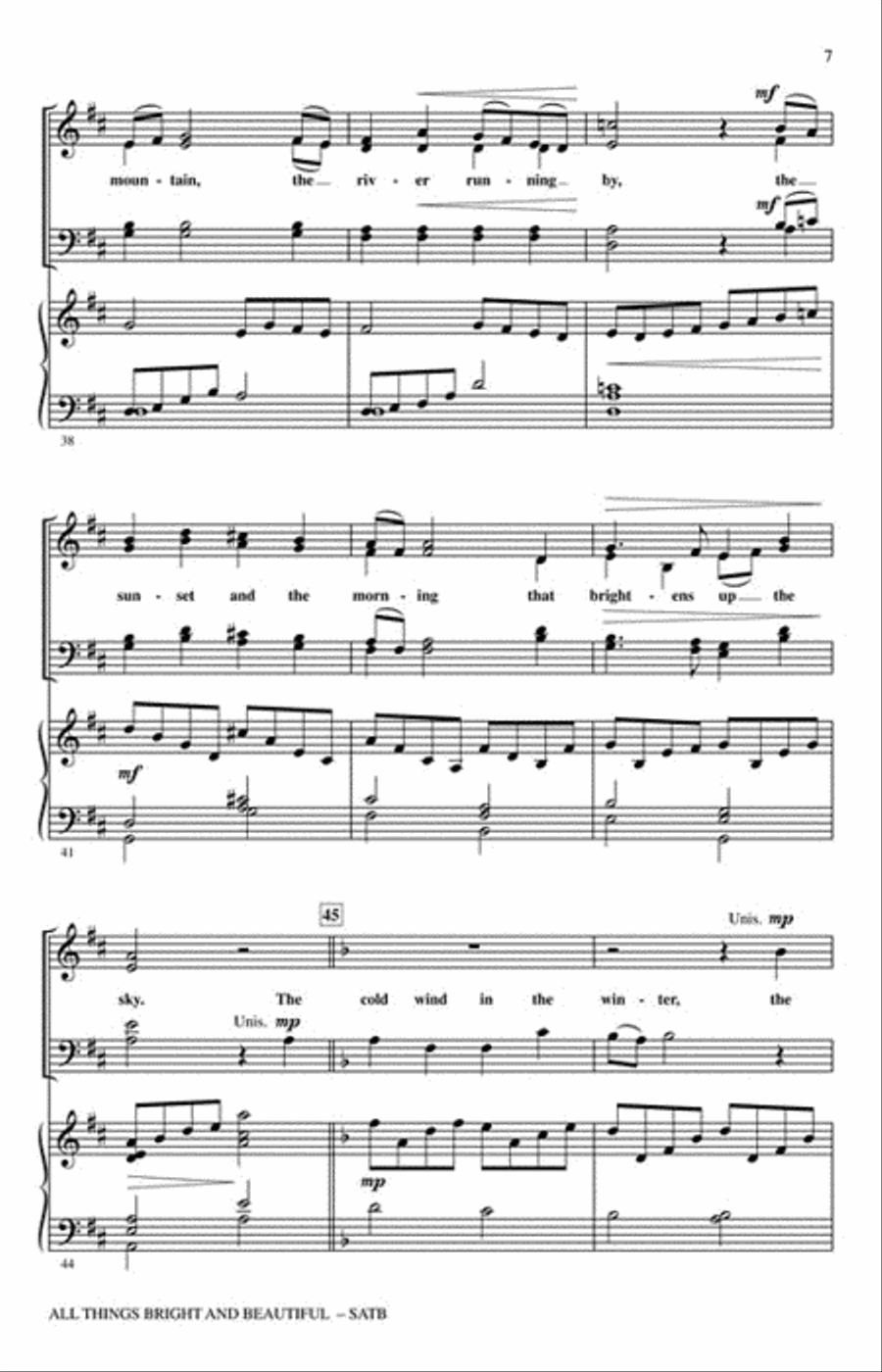 All Things Bright and Beautiful 4-Part scores gallery preview page 3