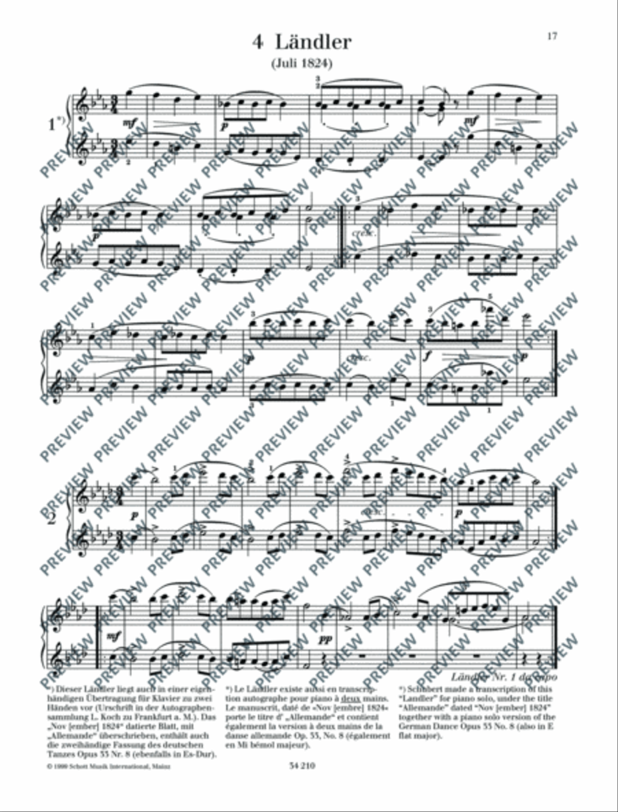 Ländler Piano Duet scores gallery preview page 18
