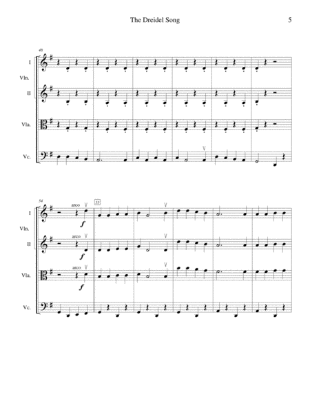 The Dreidel Song (I Have a Little Dreidel) - for string quartet image number null