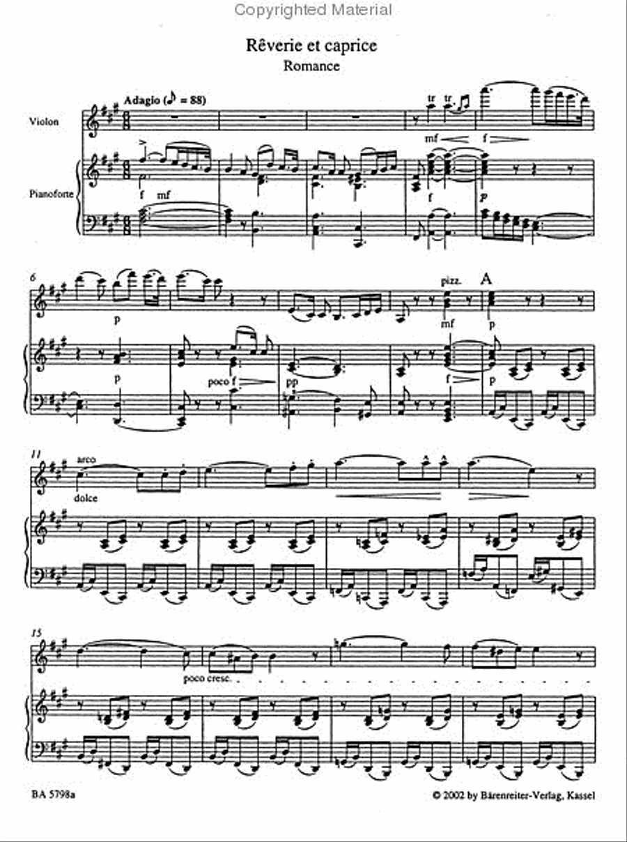 Rêverie et caprice Violin Solo scores gallery preview page 3