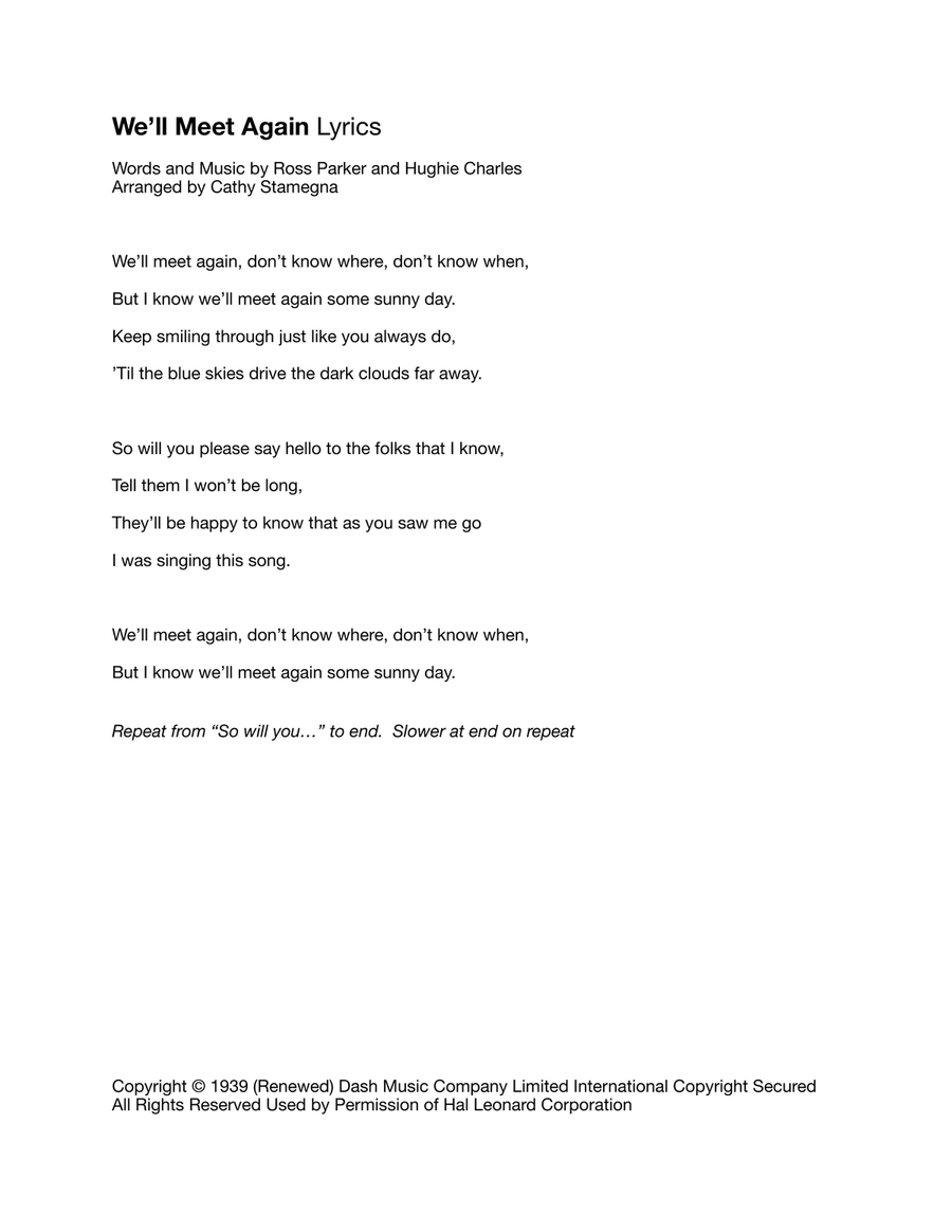 We'll Meet Again Small Ensemble scores gallery preview page 2