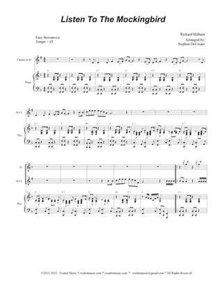 Listen To The Mockingbird (Bb-Clarinet solo and Piano)
