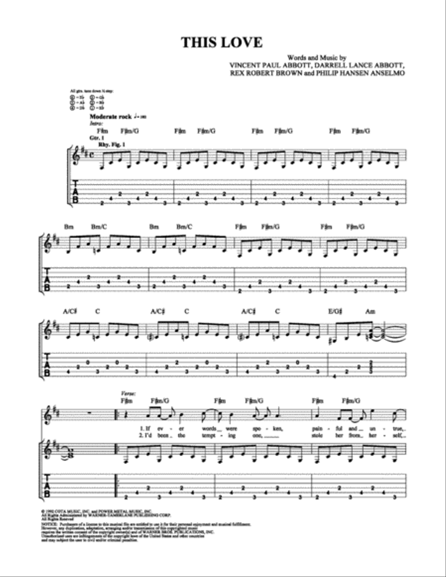 This Love This Love Electric Guitar scores gallery preview page 1