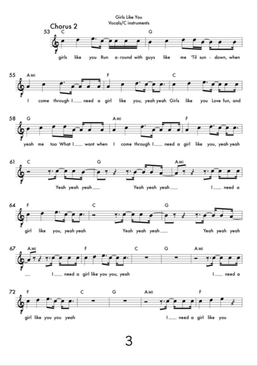 Girls Like You Small Ensemble scores gallery preview page 3