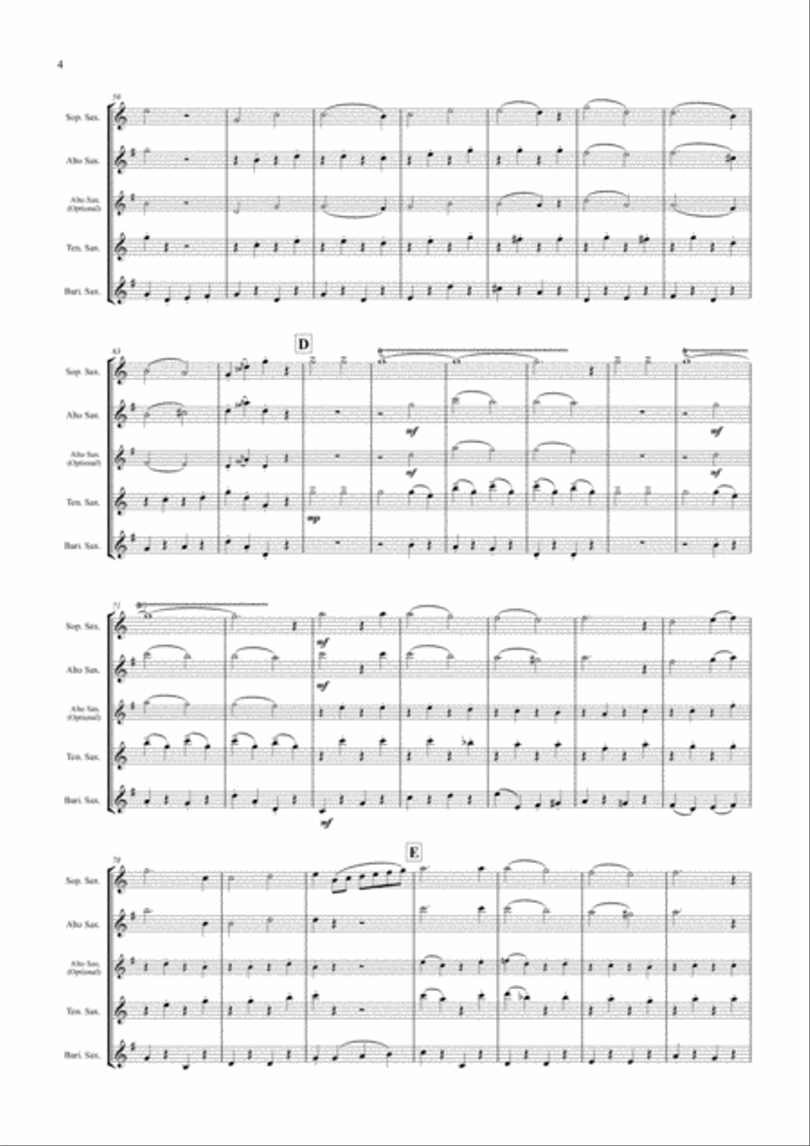 Christmas Tootie-Flooties! (Saxophone Quartet / Quintet) - Score Saxophone Quartet scores gallery preview page 4