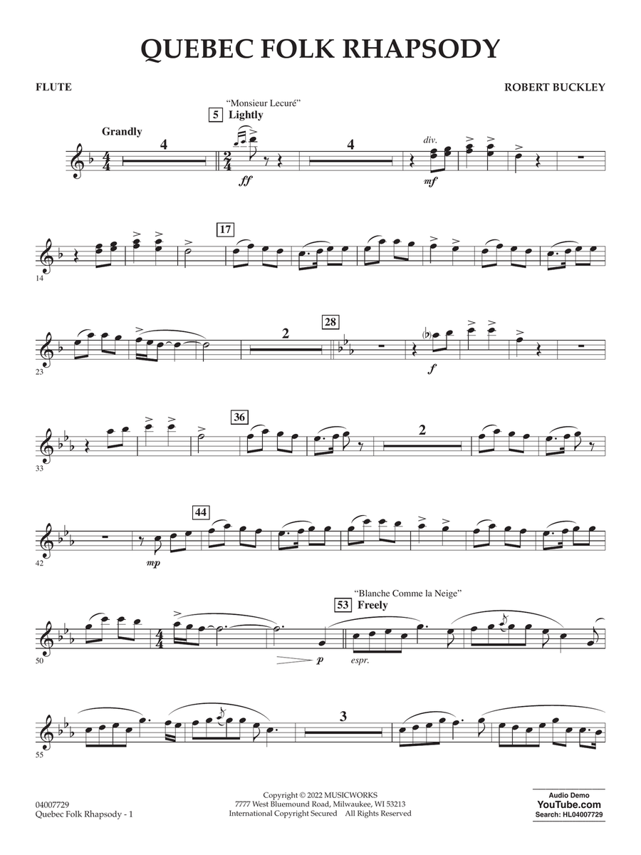 Quebec Folk Rhapsody - Flute