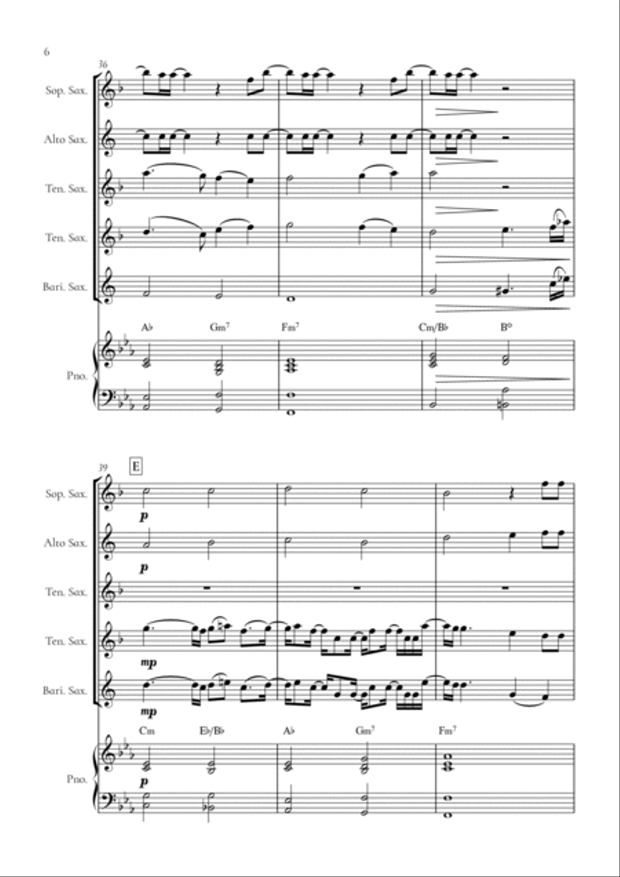 When We Were Young Tenor Saxophone scores gallery preview page 6