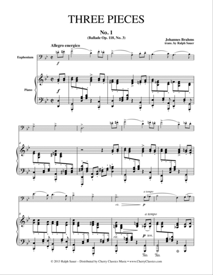 Three Pieces for Euphonium & Piano