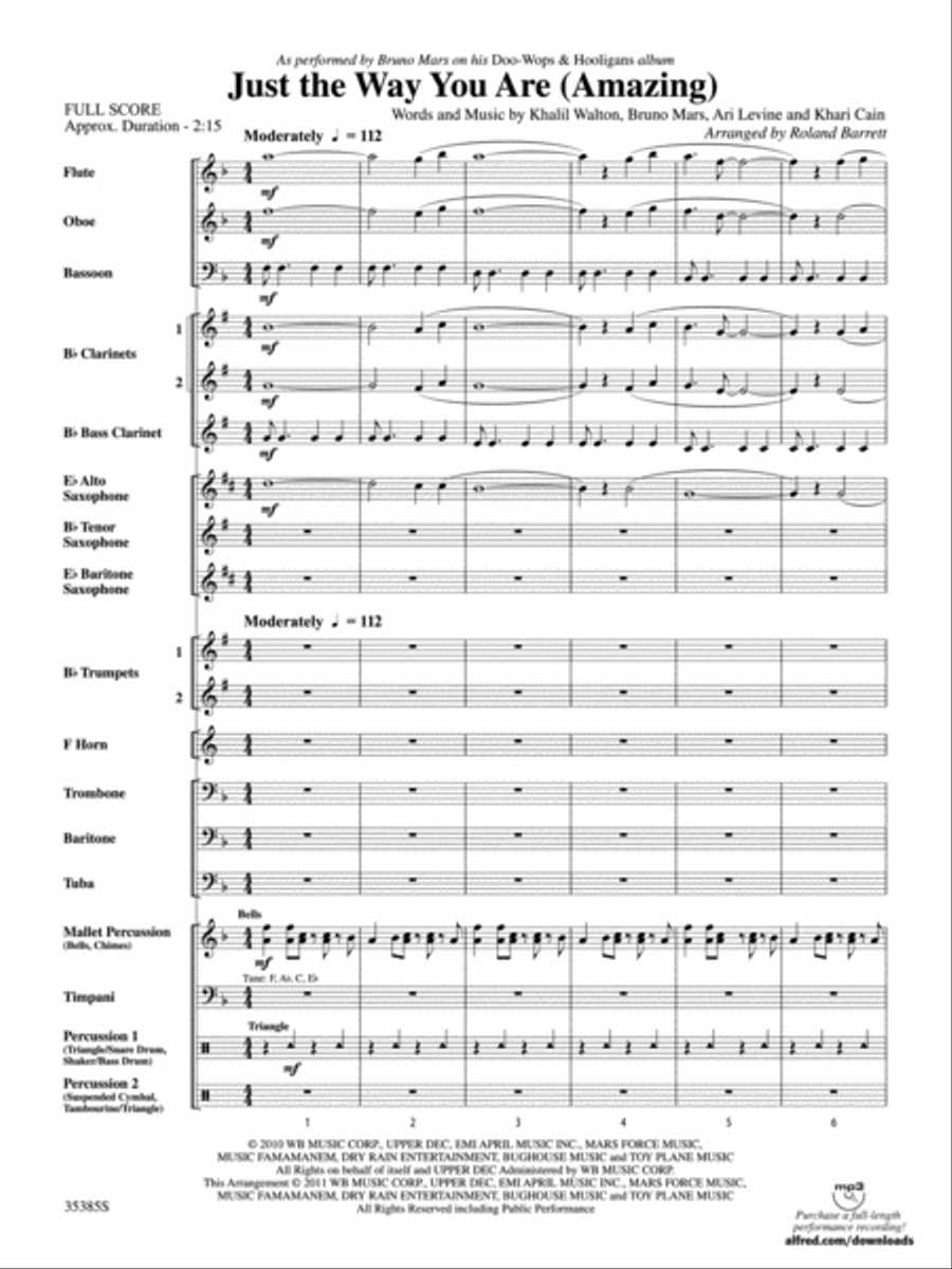 Just the Way You Are (Amazing) Concert Band scores gallery preview page 2