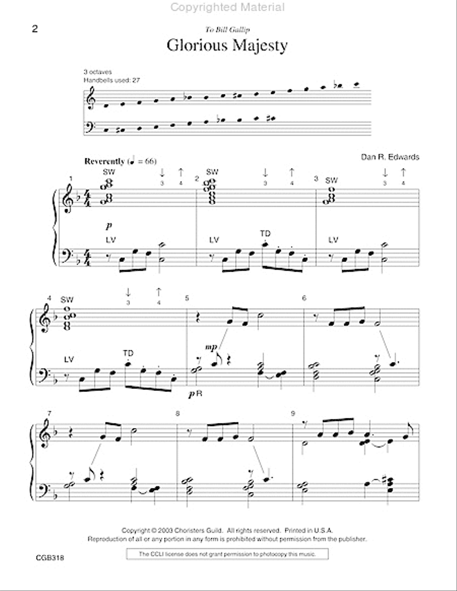 Glorious Majesty Handbell Choir scores gallery preview page 2