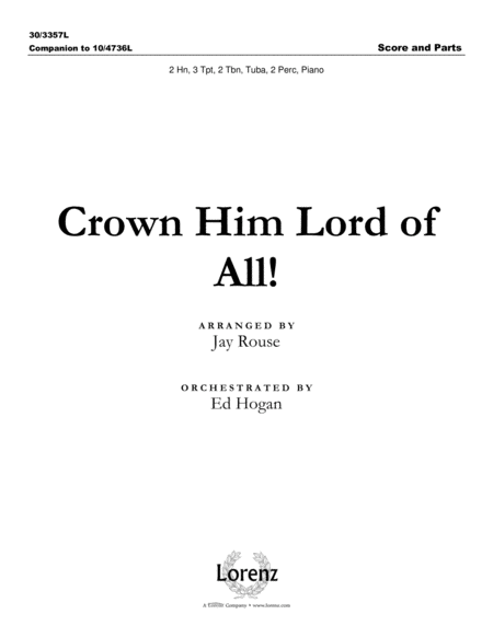 Crown Him Lord of All! - Brass and Percussion Score and Parts image number null