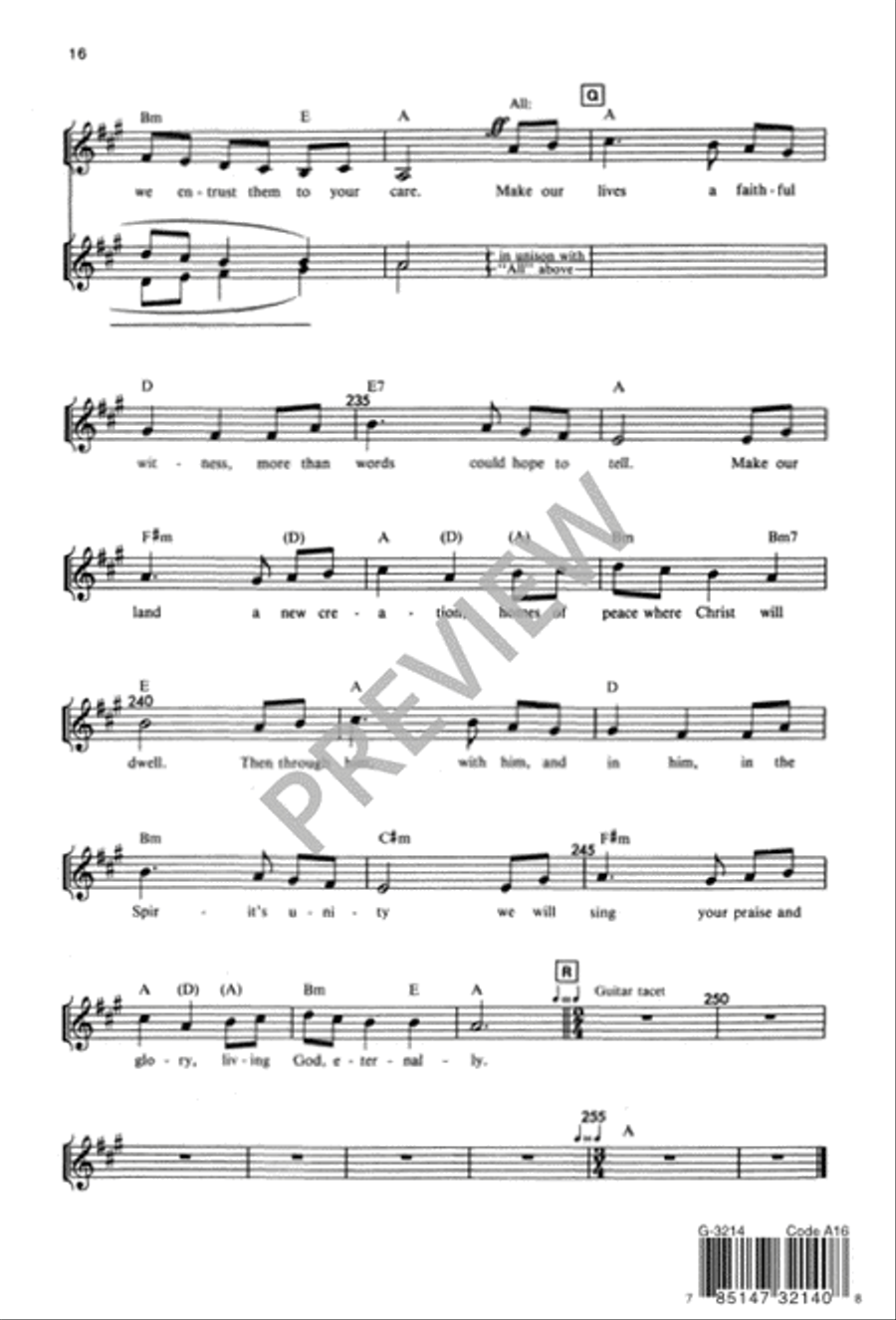 Tableprayer: God of Life and of the Living Unison Choir scores gallery preview page 17