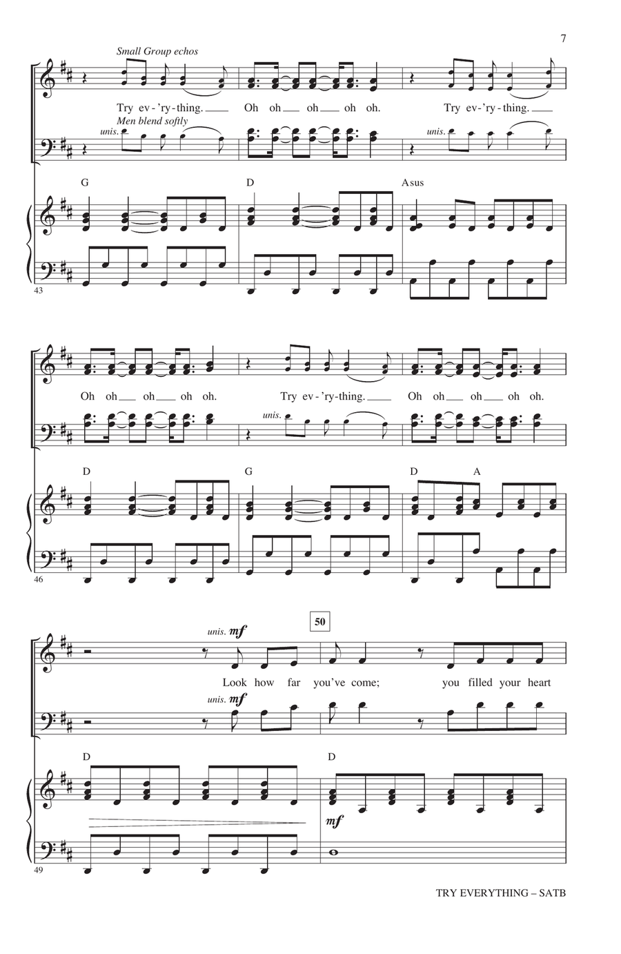 Try Everything (from Zootopia) (arr. Alan Billingsley) 4-Part scores gallery preview page 6