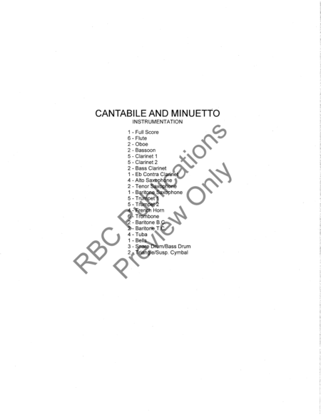 Cantabile and Minuetto