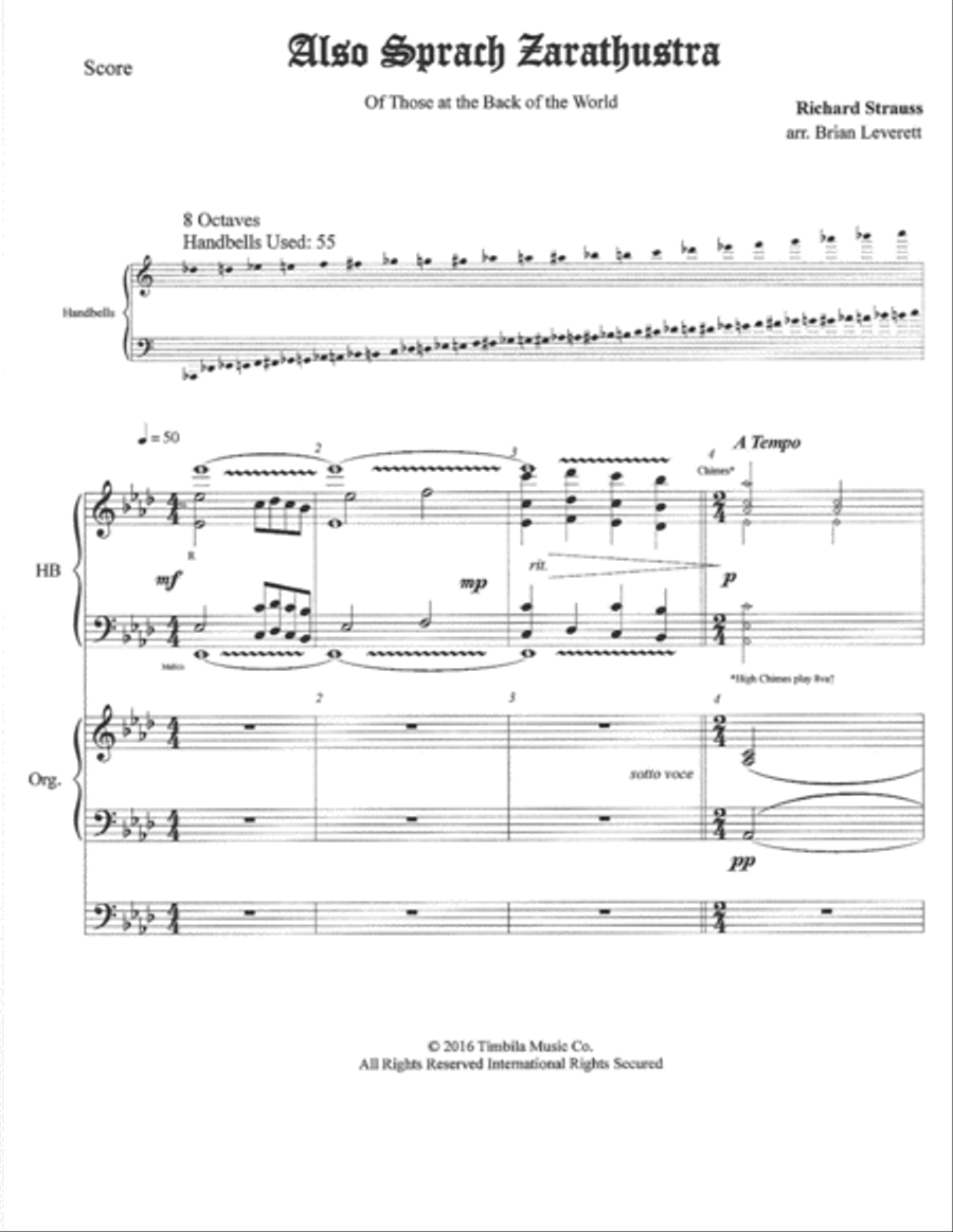 Also Sprach Zarathustra - Of Those at the Back of the World Handbell Choir scores gallery preview page 2