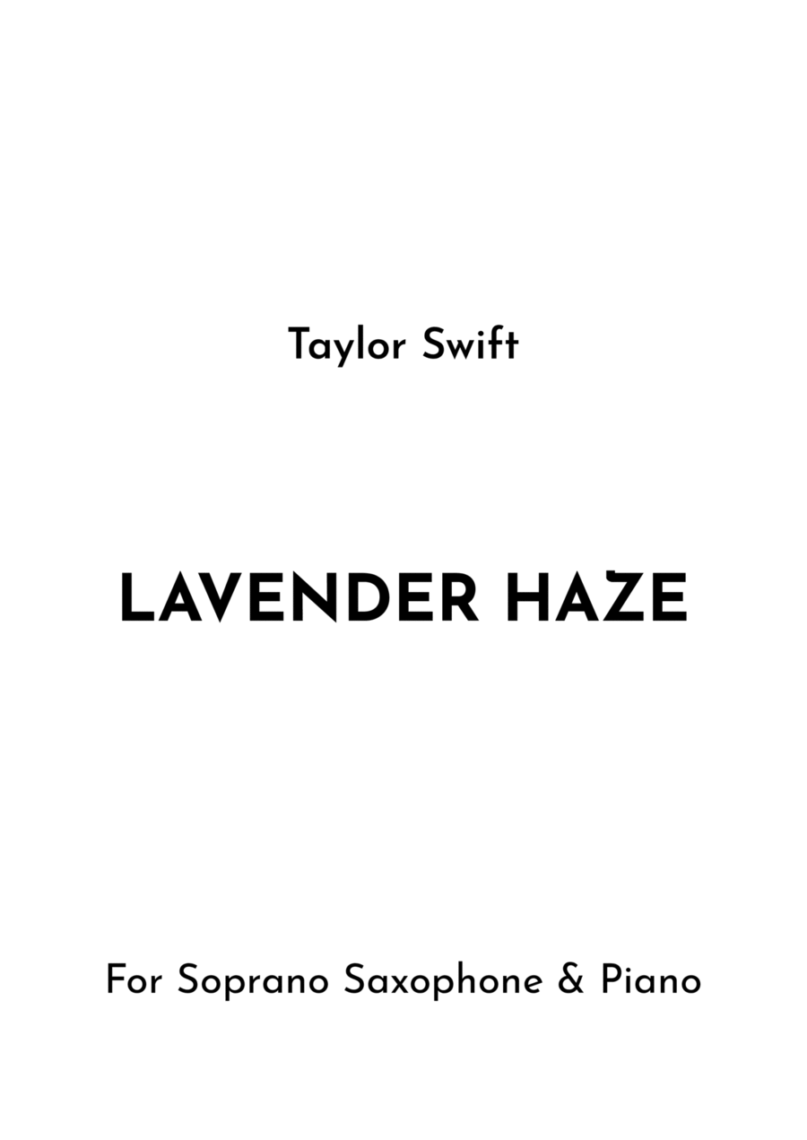 Lavender Haze Lavender Haze Soprano Saxophone scores gallery preview page 1