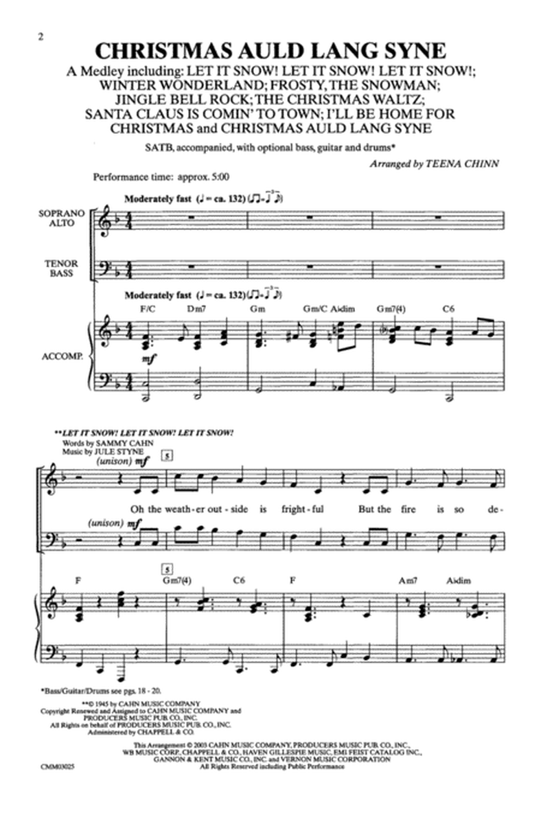 Christmas Auld Lang Syne - SATB image number null