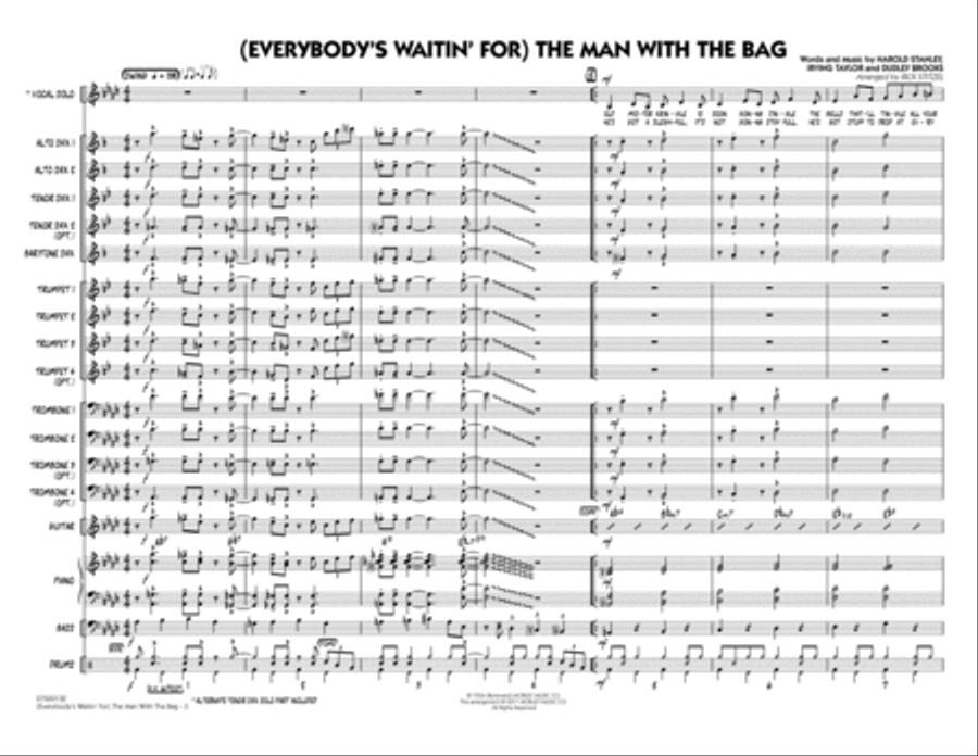 (Everybody's Waitin' For) The Man With The Bag - Full Score Jazz Ensemble scores gallery preview page 2