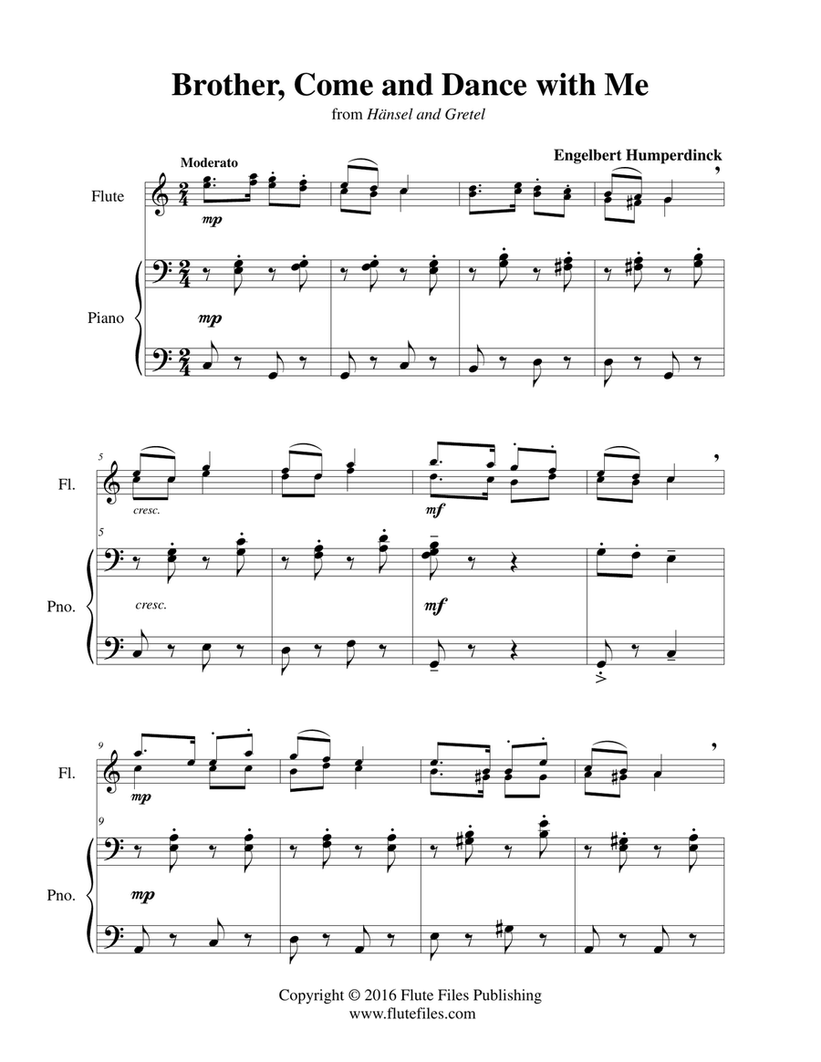 Brother, Come and Dance with Me - Flute Duet and Piano Flute Duet scores gallery preview page 3