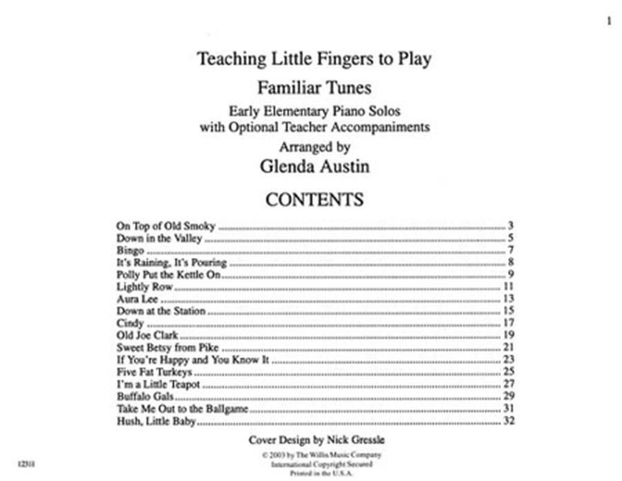 Teaching Little Fingers to Play Familiar Tunes - Book only image number null