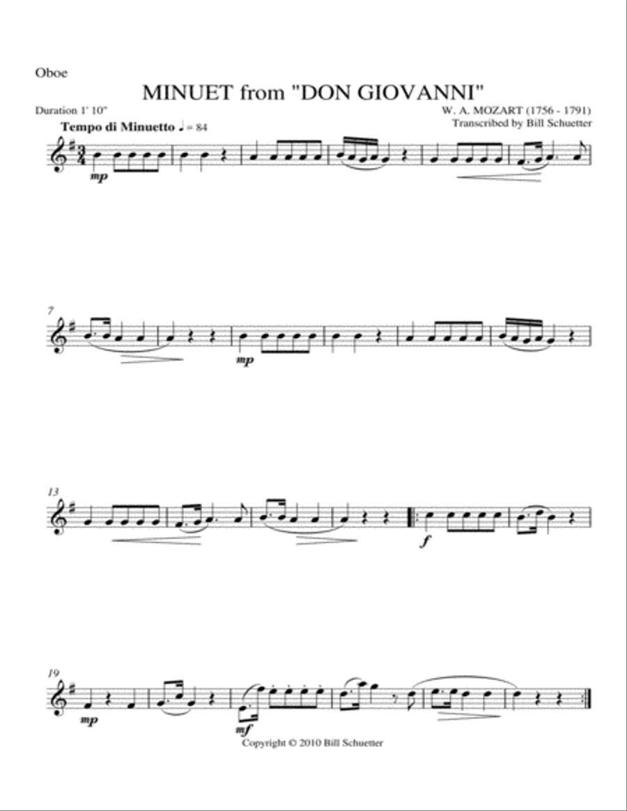 Minuet from Don Giovanni Woodwind Quintet scores gallery preview page 4