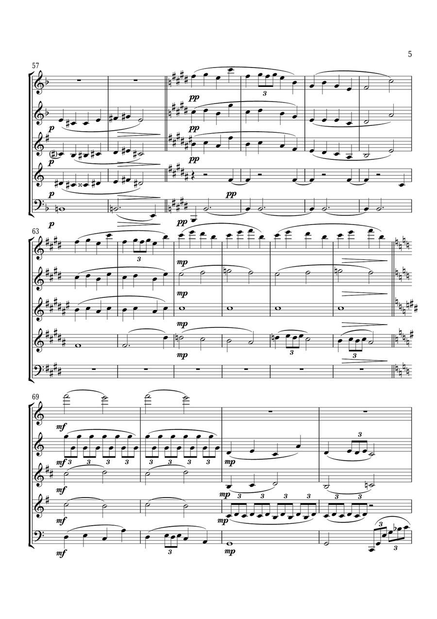 Reverie by Claude Debussy Woodwind Quintet - Digital Sheet Music page 5