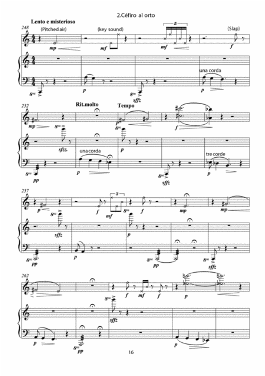 Sonata para el Poniente for Flute and Piano Flute Solo scores gallery preview page 3