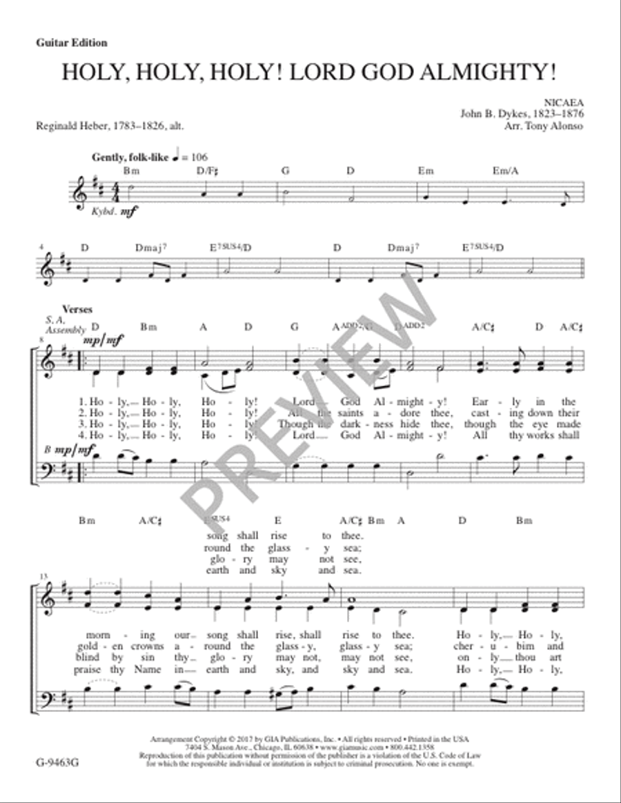 Holy, Holy, Holy! Lord God Almighty! - Guitar edition Guitar scores gallery preview page 2