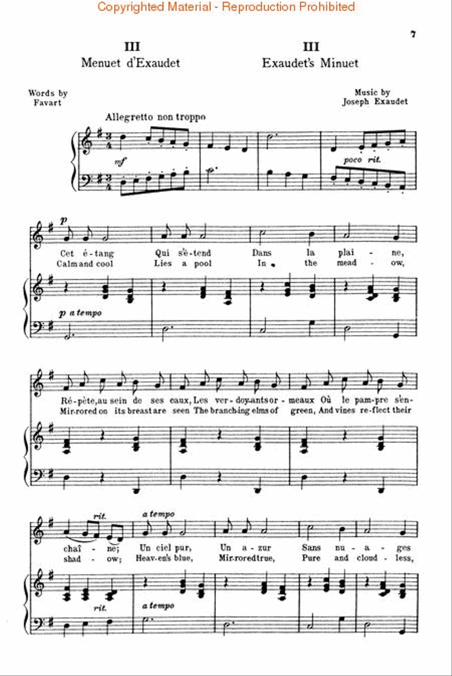 Bergerettes – Pastoral Ditties Voice scores gallery preview page 3