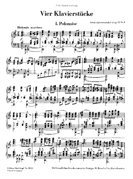 4 Piano Pieces Op. 22