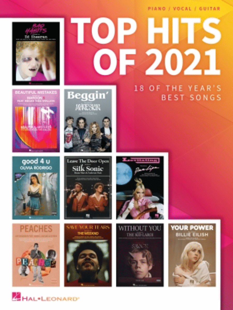 Top Hits of 2021 Top Hits of 2021 Piano, Vocal, Guitar scores gallery preview page 1