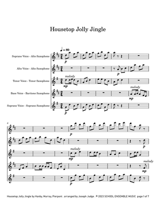 Housetop Jolly Jingle for Saxophone Quartet in Schools