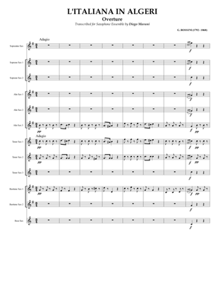 Overture from "L'Italiana in Algeri" for Saxophone Ensemble