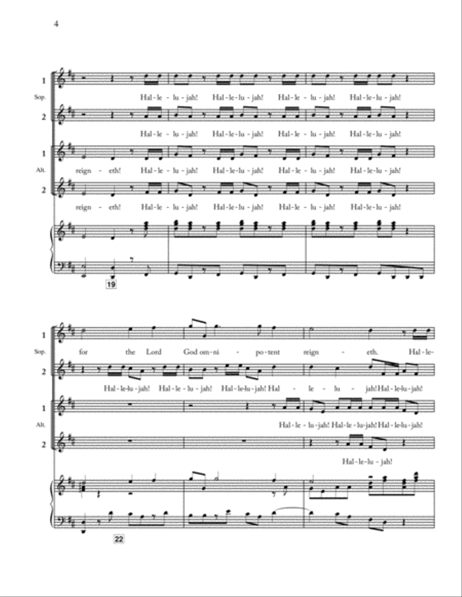 Hallelujah Chorus from Messiah for Women's Chorus SSA scores gallery preview page 4