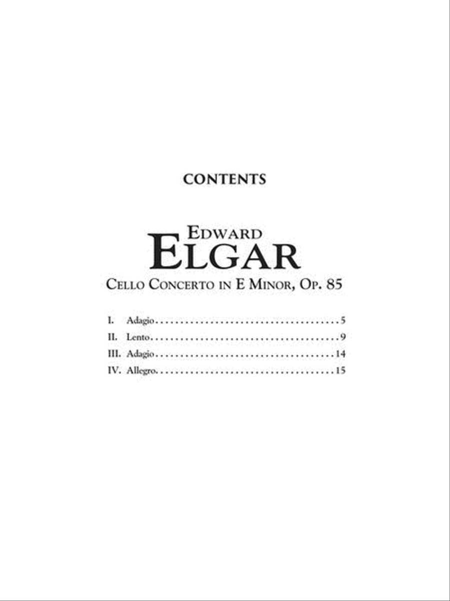 Elgar - Violoncello Concerto in E Minor, Op. 85 image number null