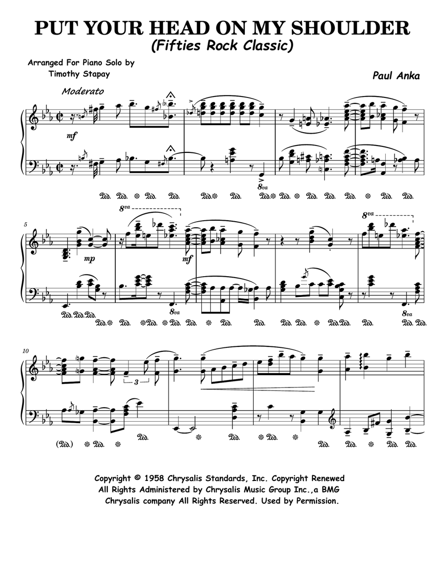 Put Your Head On My Shoulder Piano Solo scores gallery preview page 1