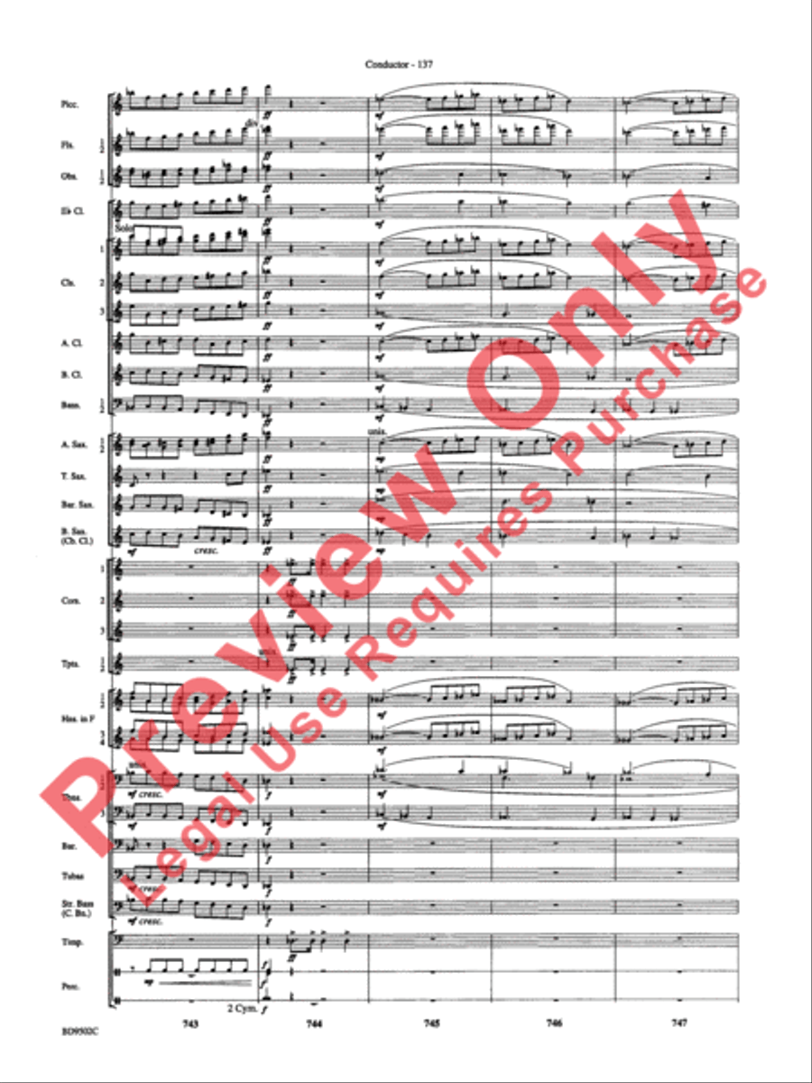 Symphony No. 3 for Band Concert Band scores gallery preview page 140