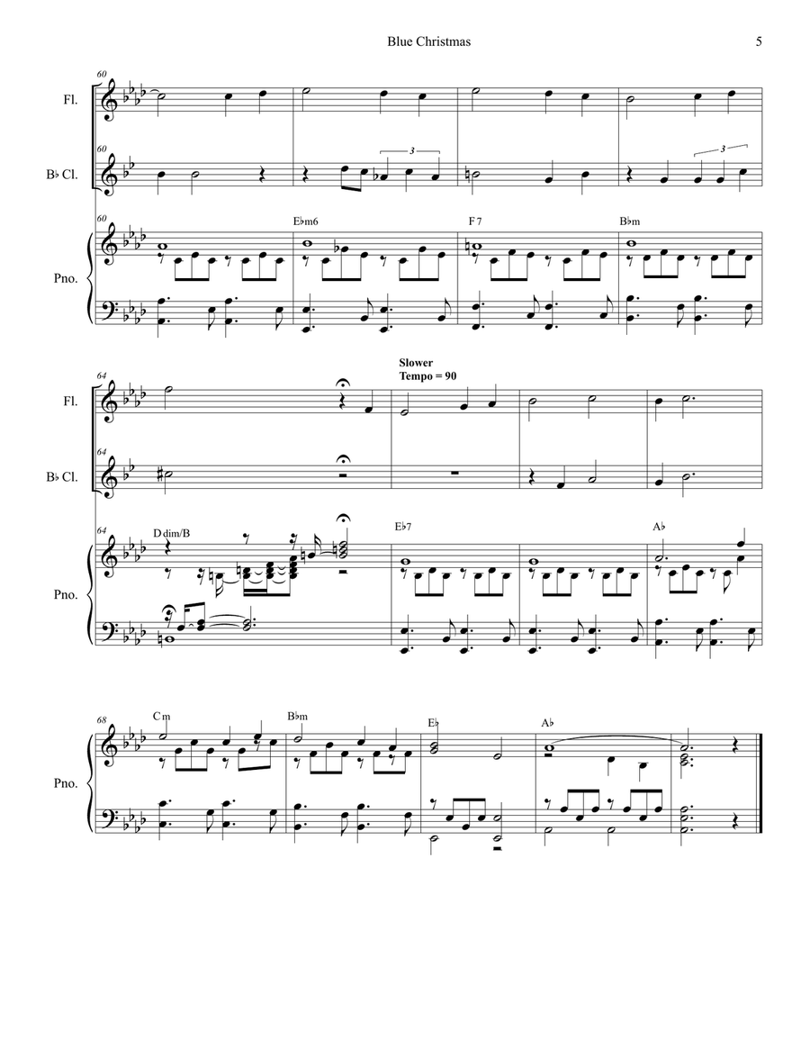 Blue Christmas Woodwind Duet scores gallery preview page 5
