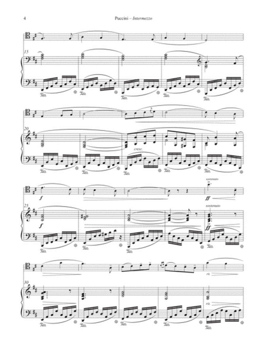 Intermezzo from the opera Manon Lescaut for Trombone and Piano