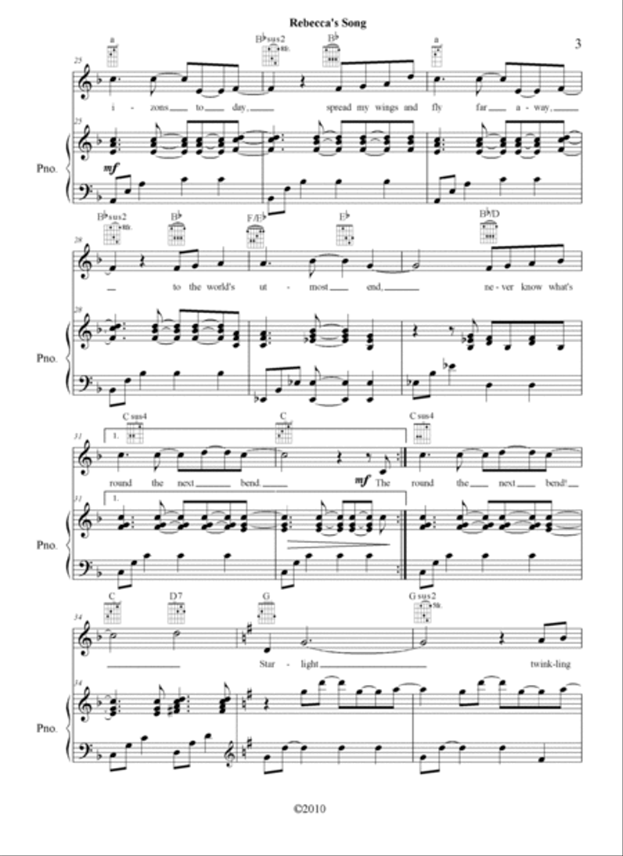 Horizons (Rebecca's Song) Soprano Voice scores gallery preview page 4