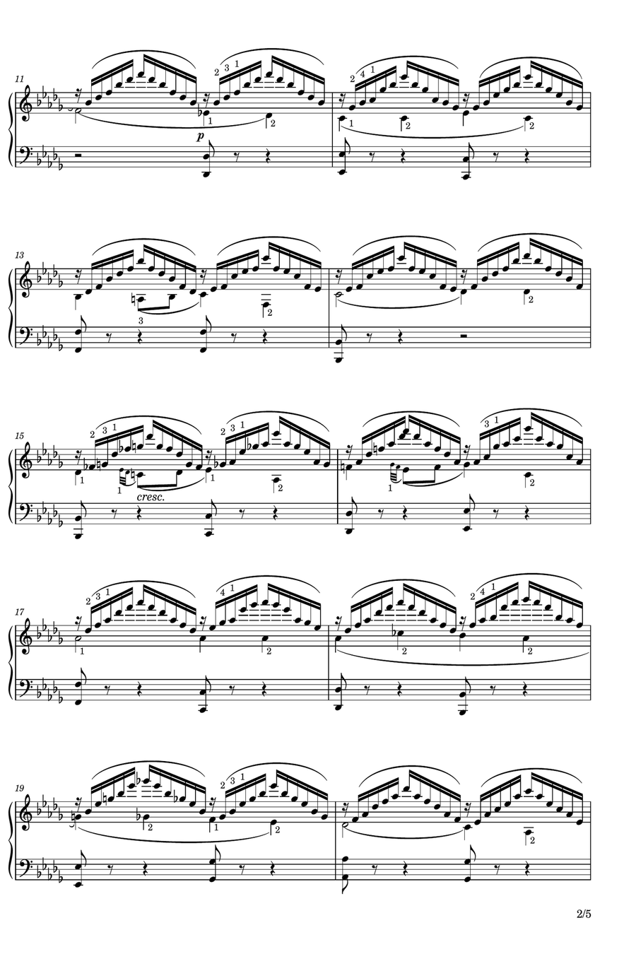 Mendelssohn - 3 Etudes, Op.104b No.1 - Original With Fingering - For Piano Solo Piano Method scores gallery preview page 2