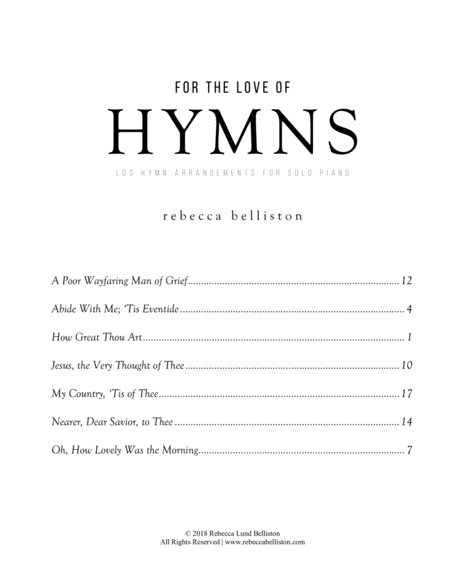 For the Love of Hymns (LDS Hymns for Solo Piano) image number null