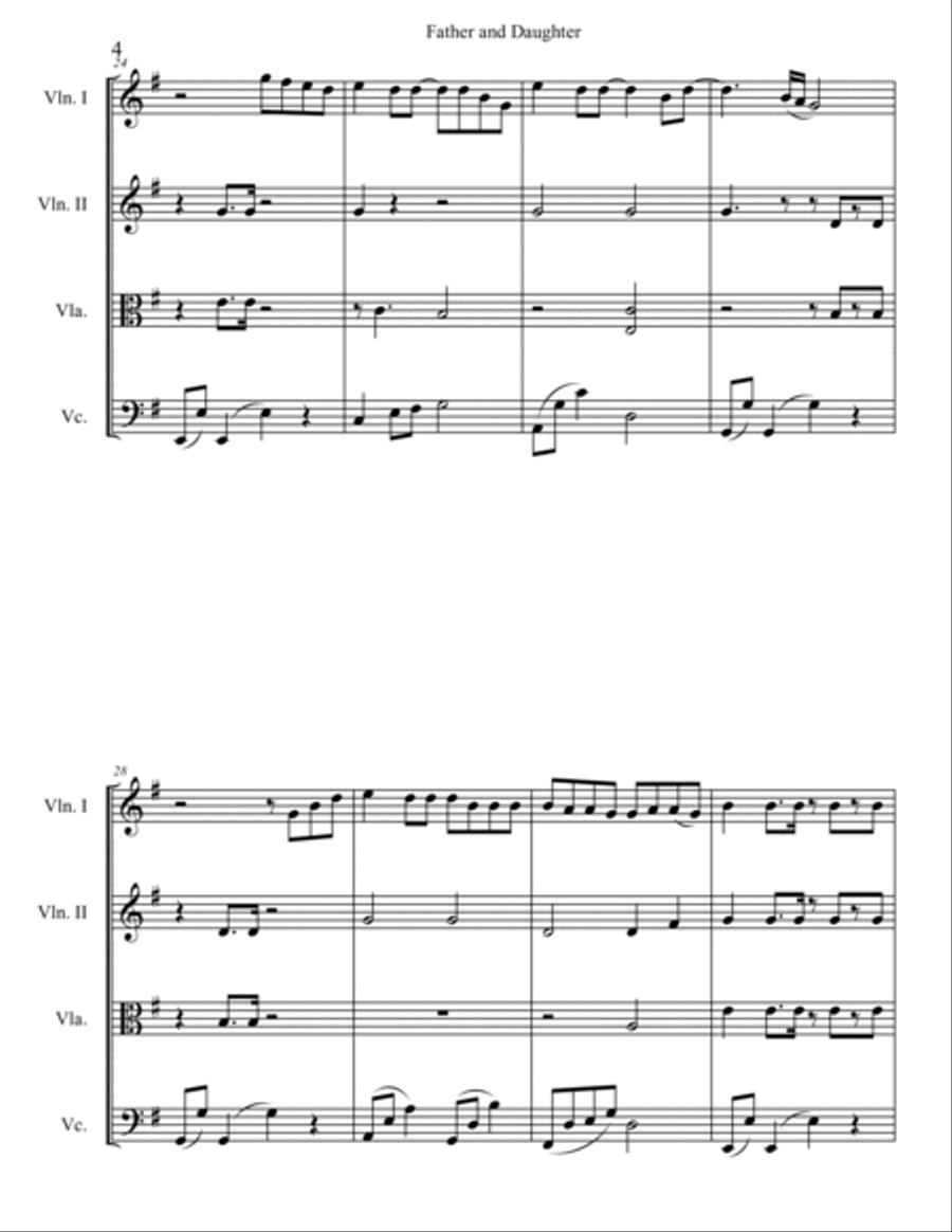 Father And Daughter String Quartet scores gallery preview page 4