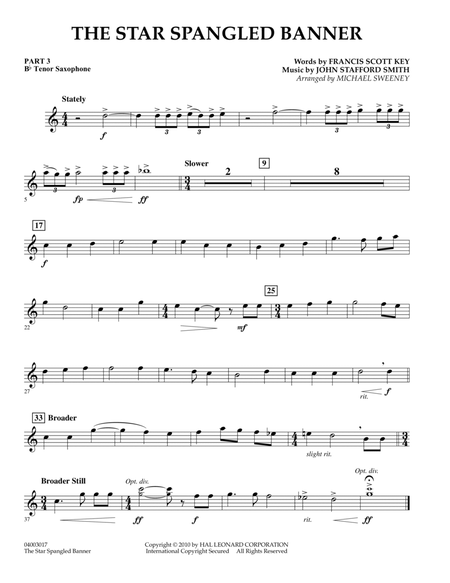 The Star Spangled Banner - Pt.3 - Bb Tenor Saxophone