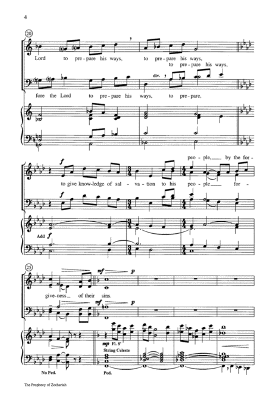 The Prophecy of Zechariah 4-Part scores gallery preview page 4